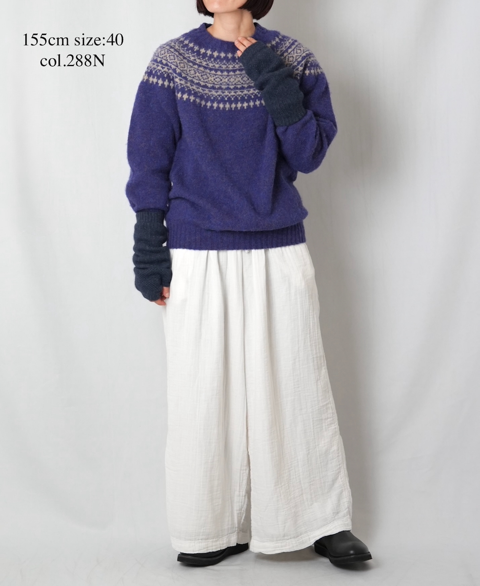 NJT1661(ニット) SHETLAND WOOL NORDIC HEAVY BRUSH CREW-NECK PULLOVER
