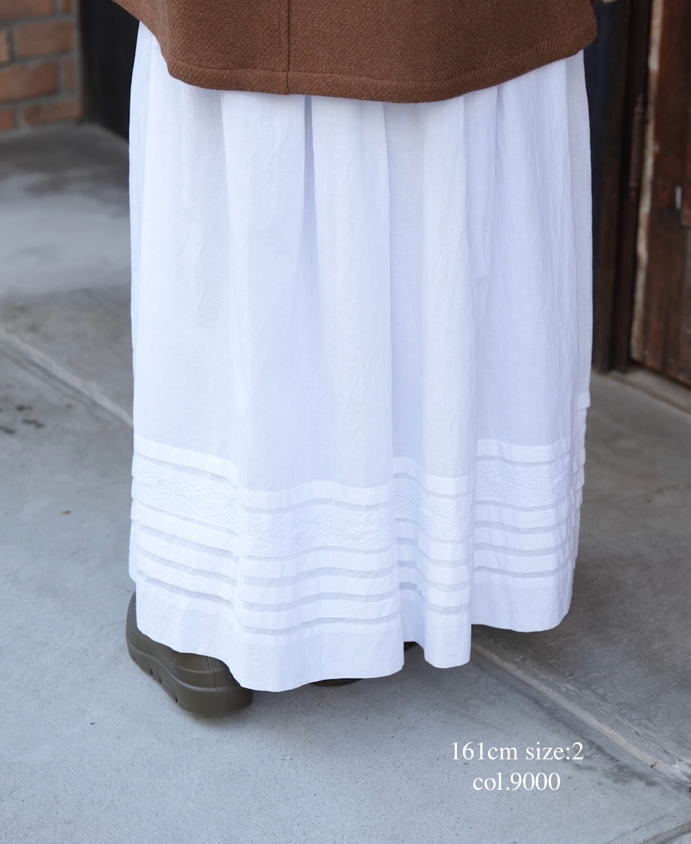 NSL25624(スカート) 60s CAMBRIC PLAIN WITH LACE GATHERED SKIRT