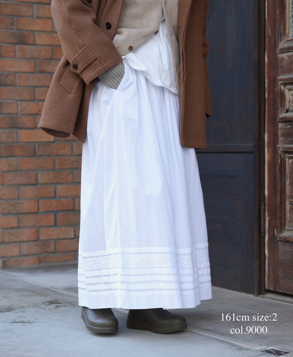 NSL25624(スカート) 60s CAMBRIC PLAIN WITH LACE GATHERED SKIRT