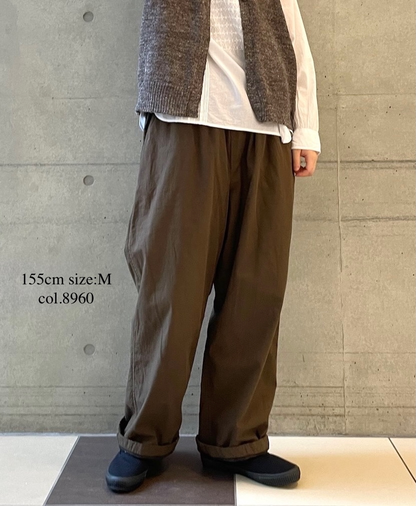 NVL2593D(パンツ) 40s ORGANIC POPLIN (OVERDYE) EASY PANTS