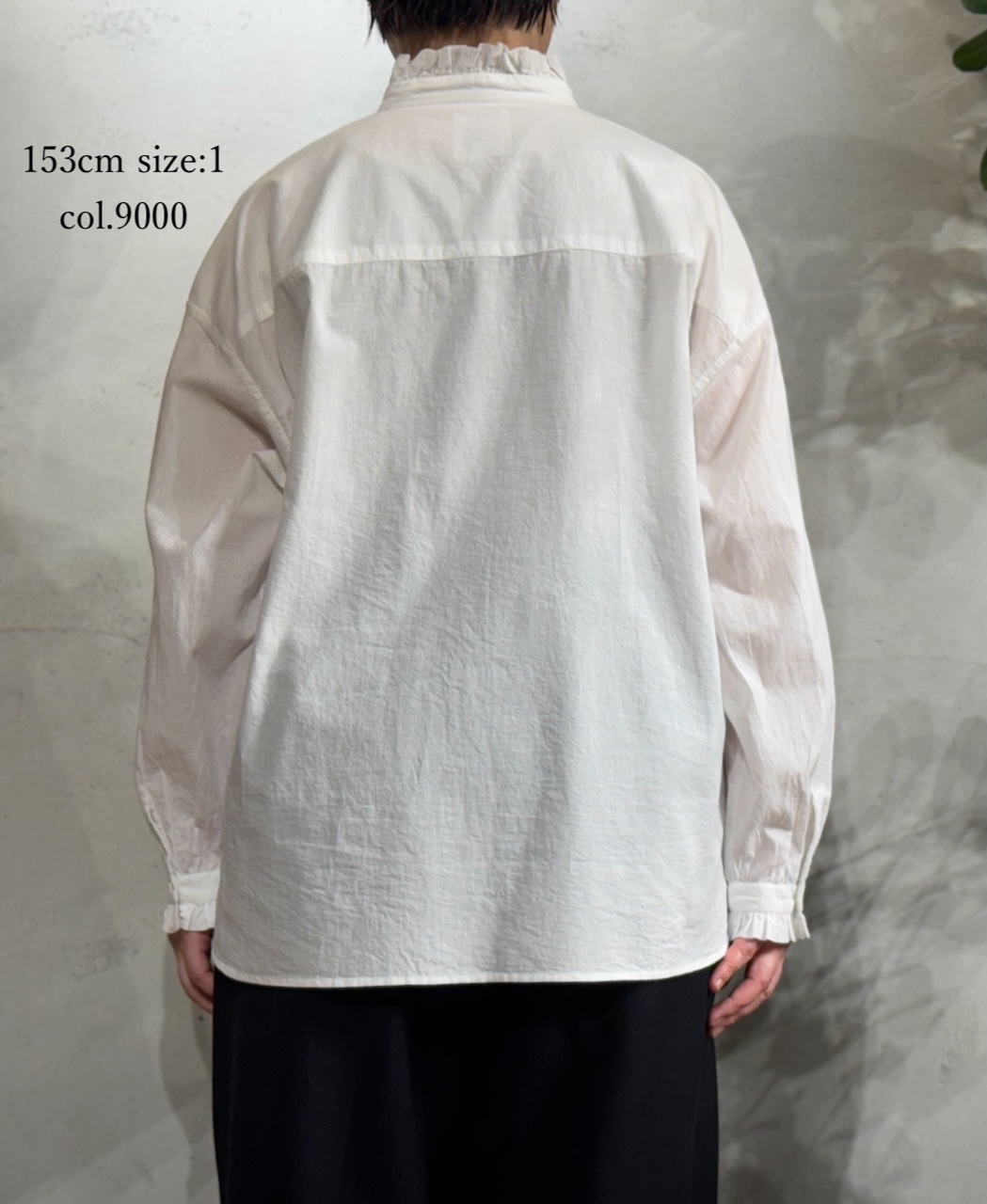 ●NMDS25531(シャツ) 60s ORGANIC CAMBRIC WITH EMB FRILL COLLAR EMB SHIRT