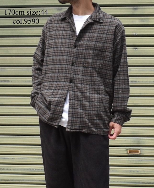 INHT2561CKD(シャツ) COTTON CHECK OVERDYE ONE-UP COLLAR SHIRT