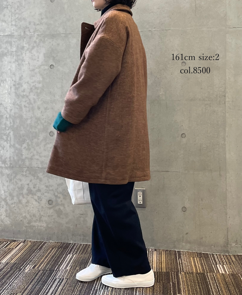 PNAM2551P(コート) WOOL PLAIN OVERSIZE MIDI PEA COAT WITH LINING