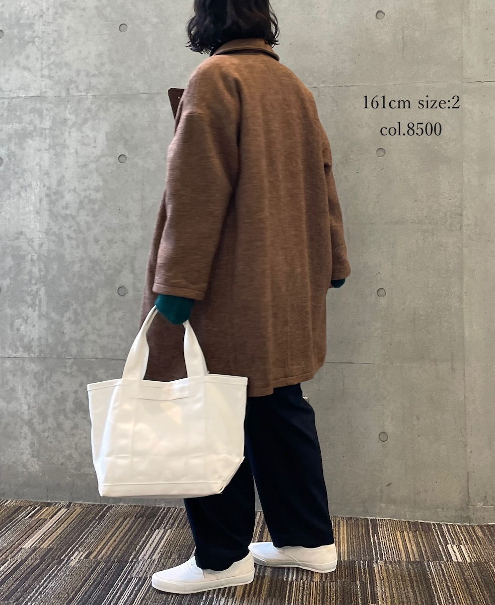 PNAM2551P(コート) WOOL PLAIN OVERSIZE MIDI PEA COAT WITH LINING