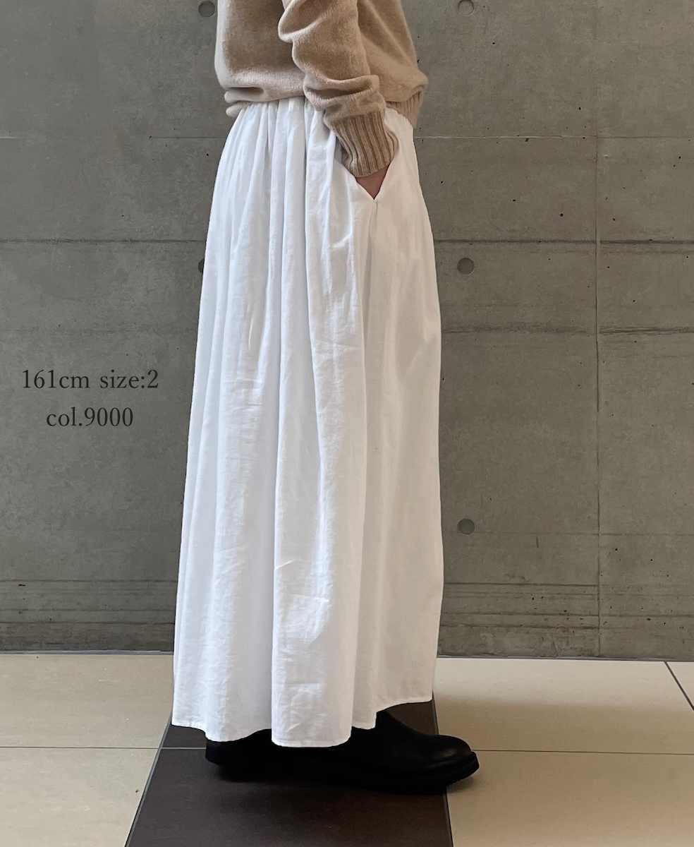 INMDS25702W(パンツ) TWILL COTTON KHADI PLAIN(WASH) GATHERED CULOTTES