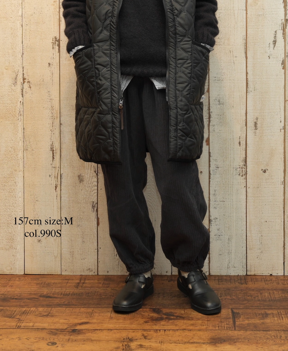 NVL2564D(パンツ)WIDE&NARROW WALE CORDUROY(OVERDYE) 60'S ORGANIC CAMBRIC EASY PANTS