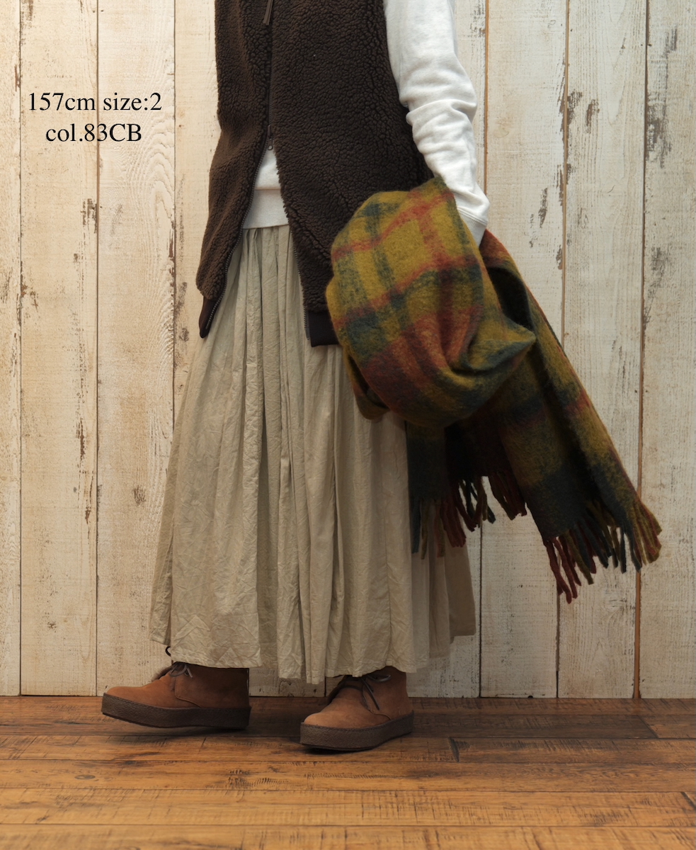 NSL25615(スカート) COTTON DOBIE DOT PATCHWORK GATHERED SKIRT