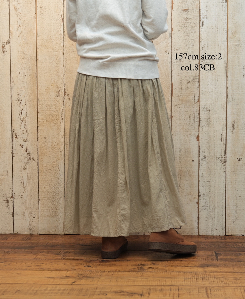 NSL25615(スカート) COTTON DOBIE DOT PATCHWORK GATHERED SKIRT