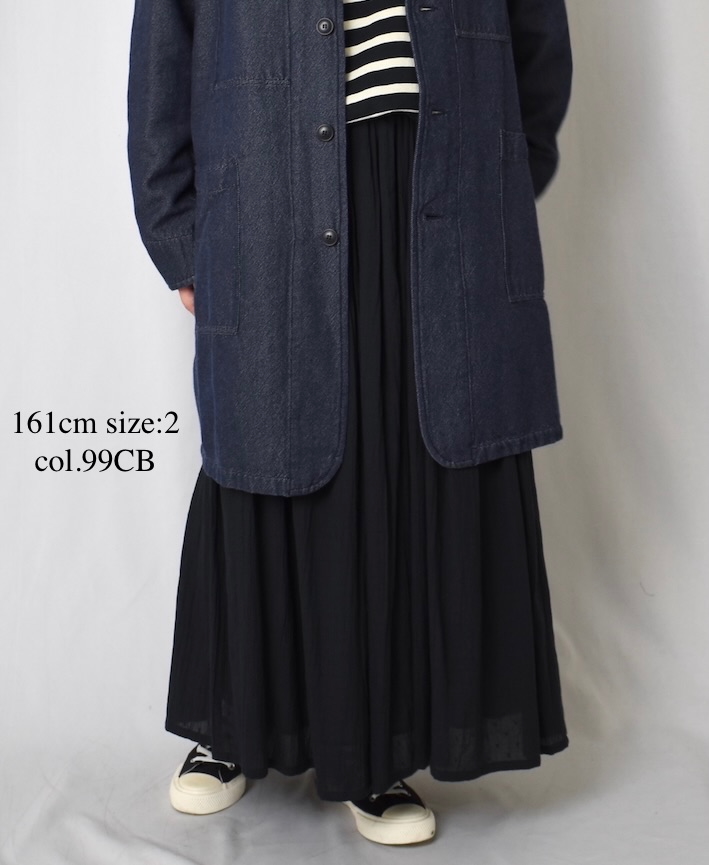 NSL25615(スカート) COTTON DOBIE DOT PATCHWORK GATHERED SKIRT