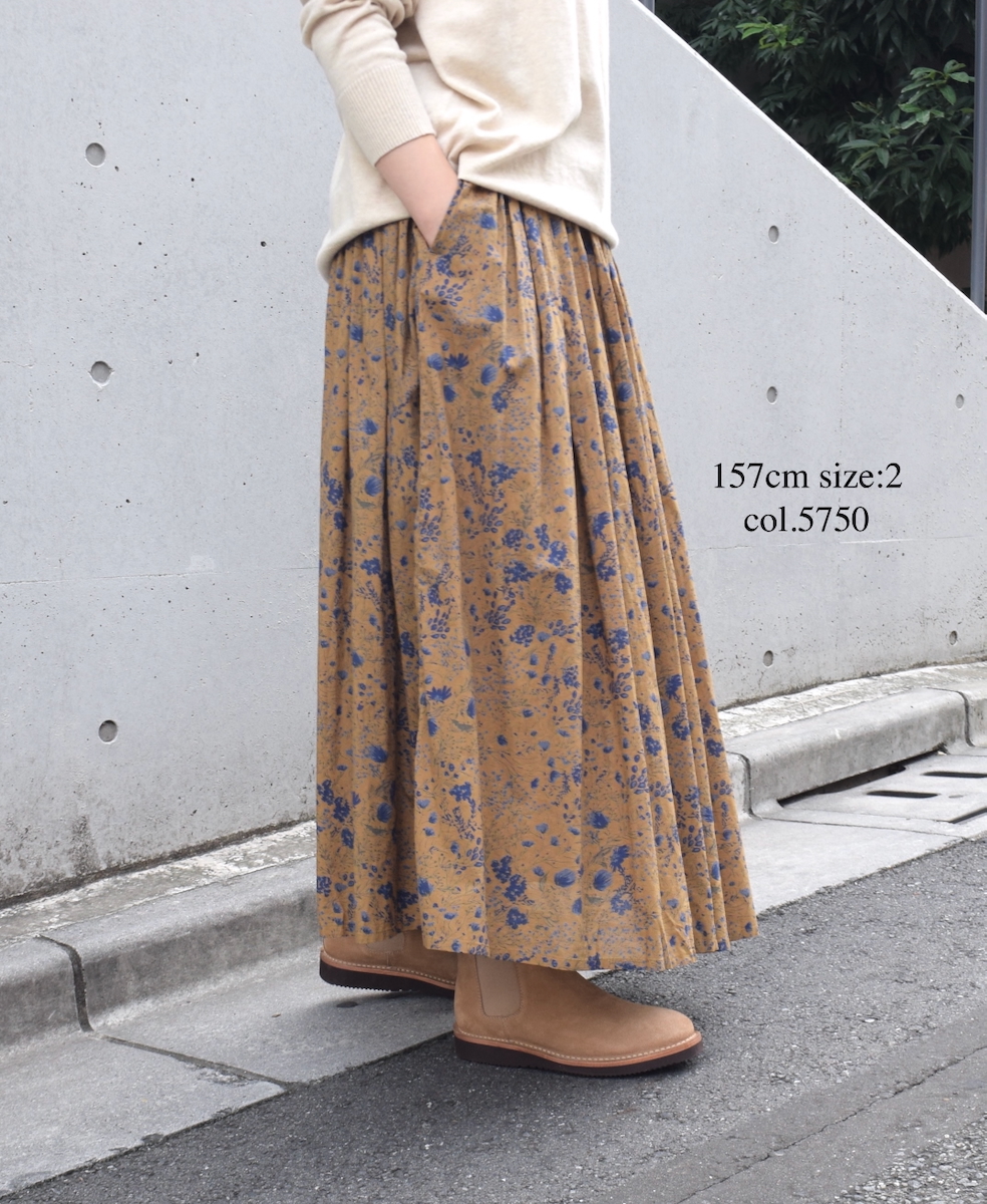 NSL25595(スカート) 60s CAMBRIC FLOWER PRINT GATHERED SKIRT