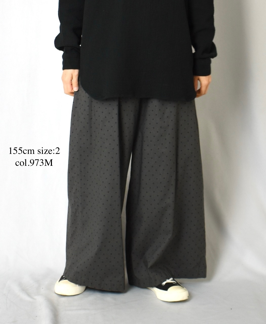NSL25536(パンツ) 40s POPLIN DOT PRINT WIDE EASY PANTS
