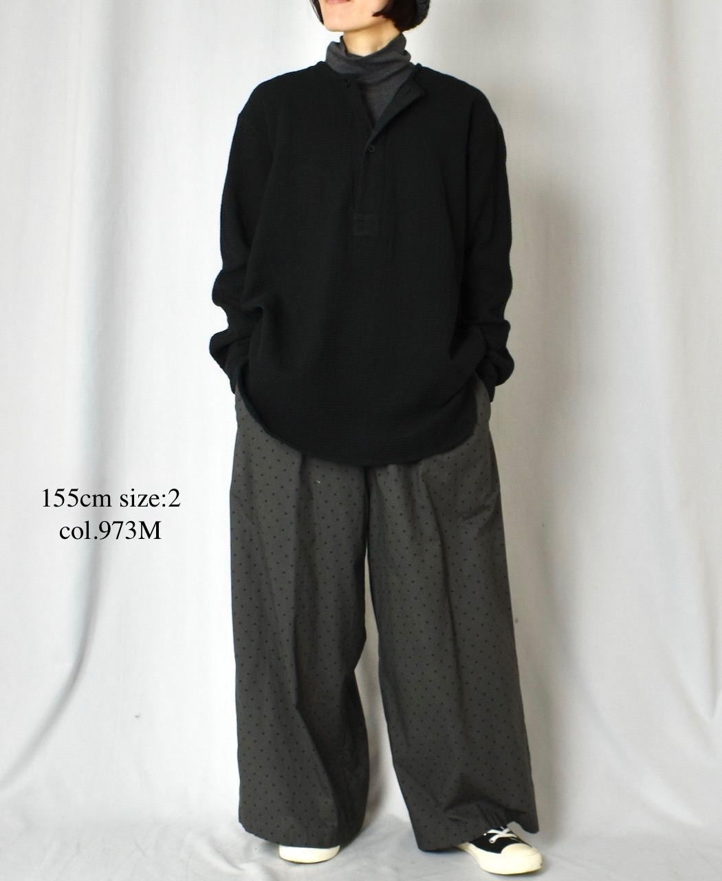 NSL25536(パンツ) 40s POPLIN DOT PRINT WIDE EASY PANTS