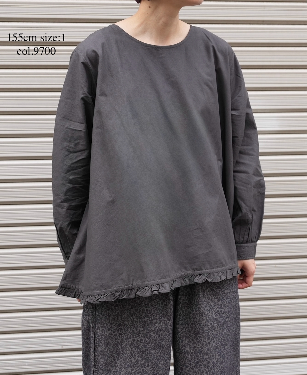NSL25543(スモック) 40s POPLIN PLAIN HEM FRILL BACK OPENING SMOCK