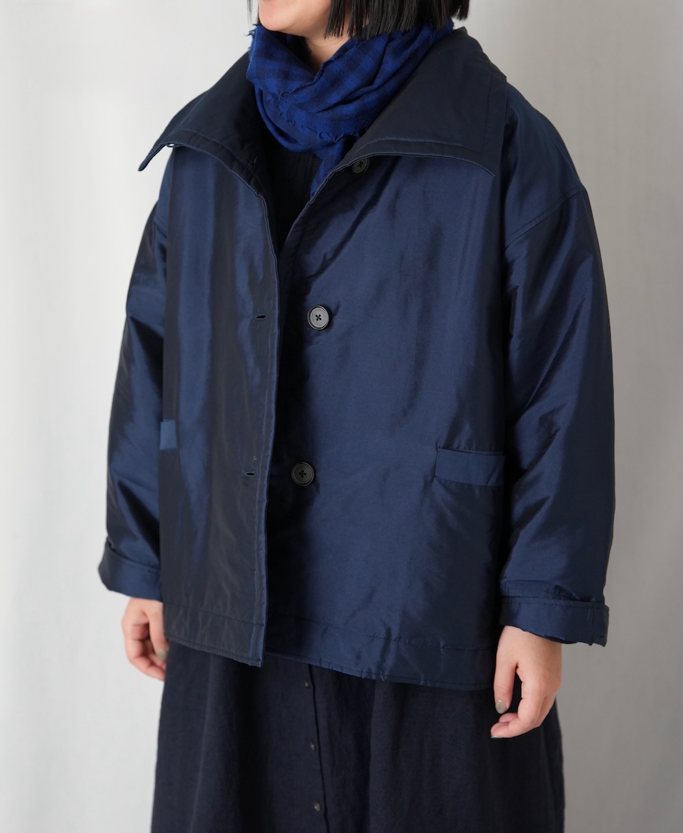 NSL25521(ジャケット)PADDED POLYESTER PLAIN HIGH COLLAR JACKET