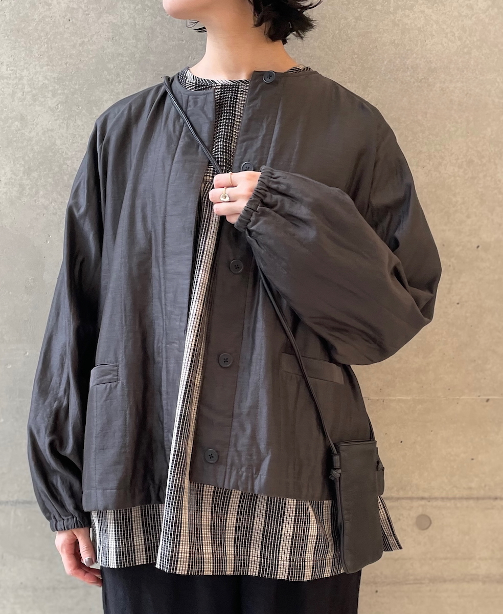 NMDS25542(ジャケット) QUILTED COTTON SILK RAGLAN STRING JACKET