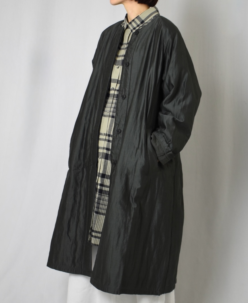 NMDS25541(コート) QUILTED COTTON SILK RAGLAN COAT WITH VERTICAL STITCH