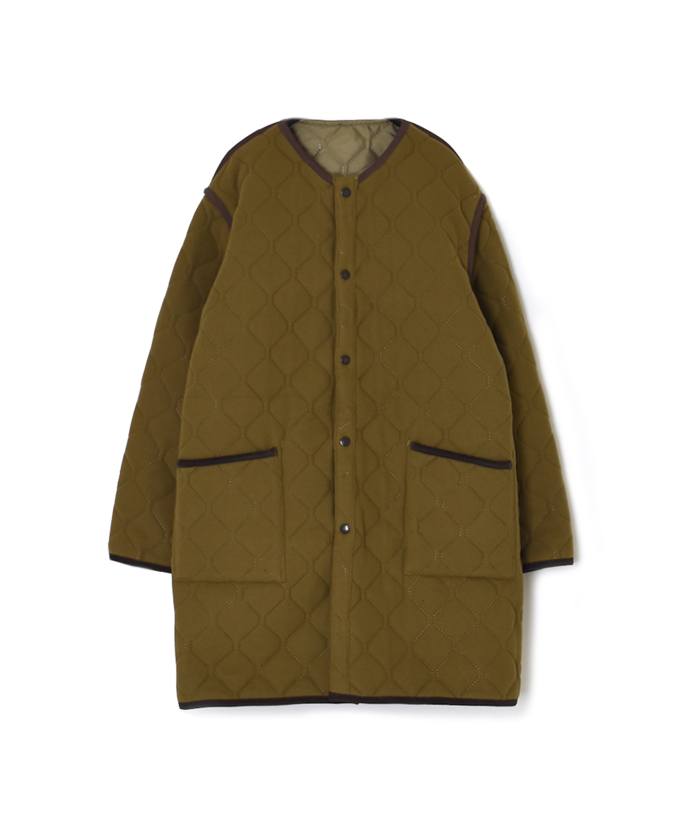 NAM2555(コート) PLAIN POLYESTER × FLEECE REVERSIBLE OVERSIZED NO COLLAR COAT