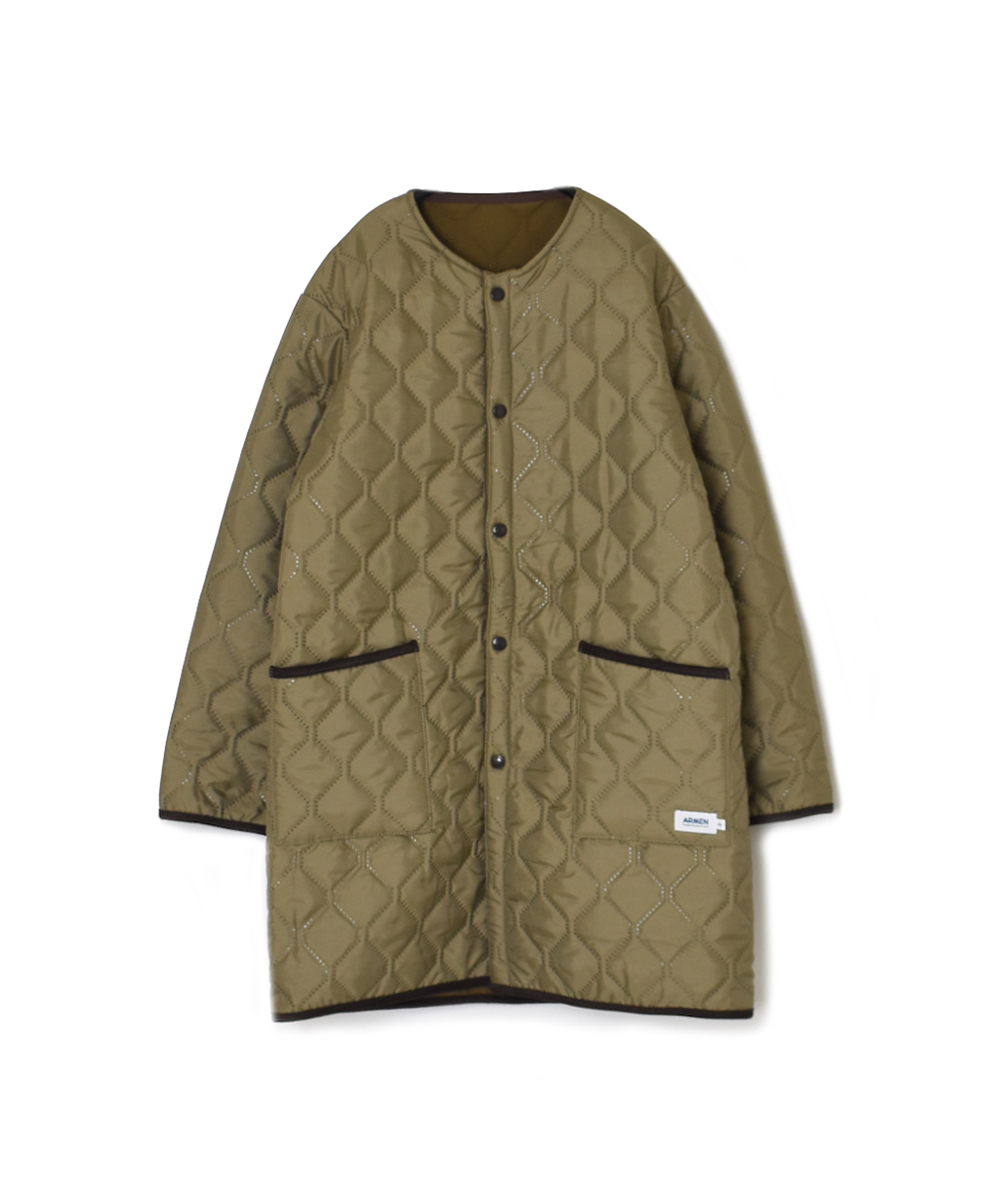 NAM2555(コート) PLAIN POLYESTER × FLEECE REVERSIBLE OVERSIZED NO COLLAR COAT