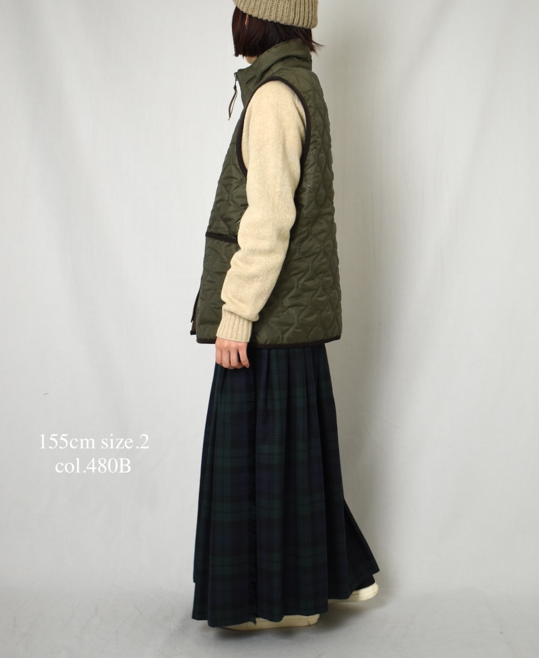 NAM2253 (ベスト) POLYxFLEECE HEAT QUILT HIGH-NECK FULL DOUBLE ZIP-UP REVERSIBLE VEST