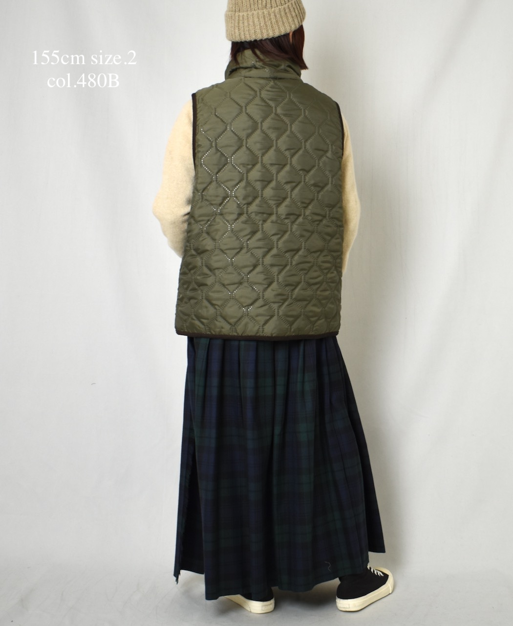 NAM2253 (ベスト) POLYxFLEECE HEAT QUILT HIGH-NECK FULL DOUBLE ZIP-UP REVERSIBLE VEST
