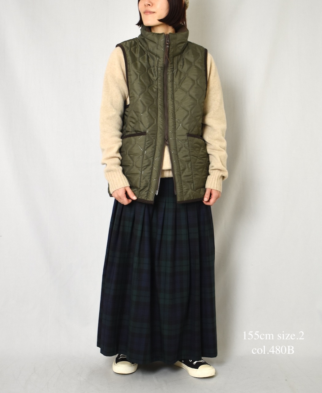 NAM2253 (ベスト) POLYxFLEECE HEAT QUILT HIGH-NECK FULL DOUBLE ZIP-UP REVERSIBLE VEST