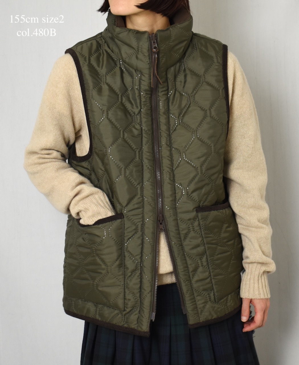 NAM2253 (ベスト) POLYxFLEECE HEAT QUILT HIGH-NECK FULL DOUBLE ZIP-UP REVERSIBLE VEST