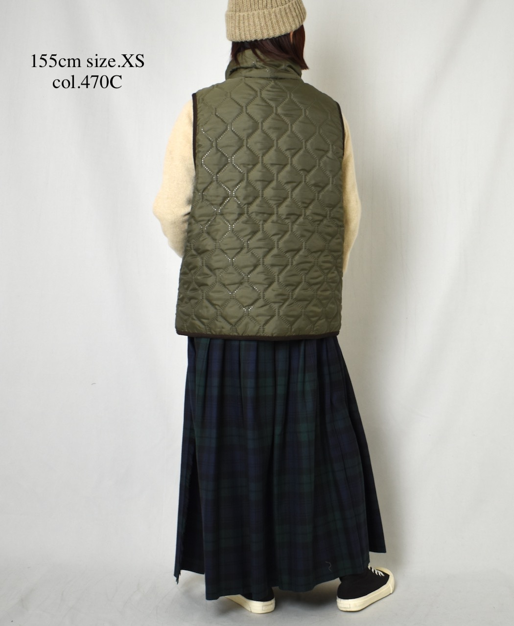 NOD0853 (スカート) WORSTED WOOL LOW WAIST PLEATS WRAP SKIRT LENGTH 80cm (WITH PIN)