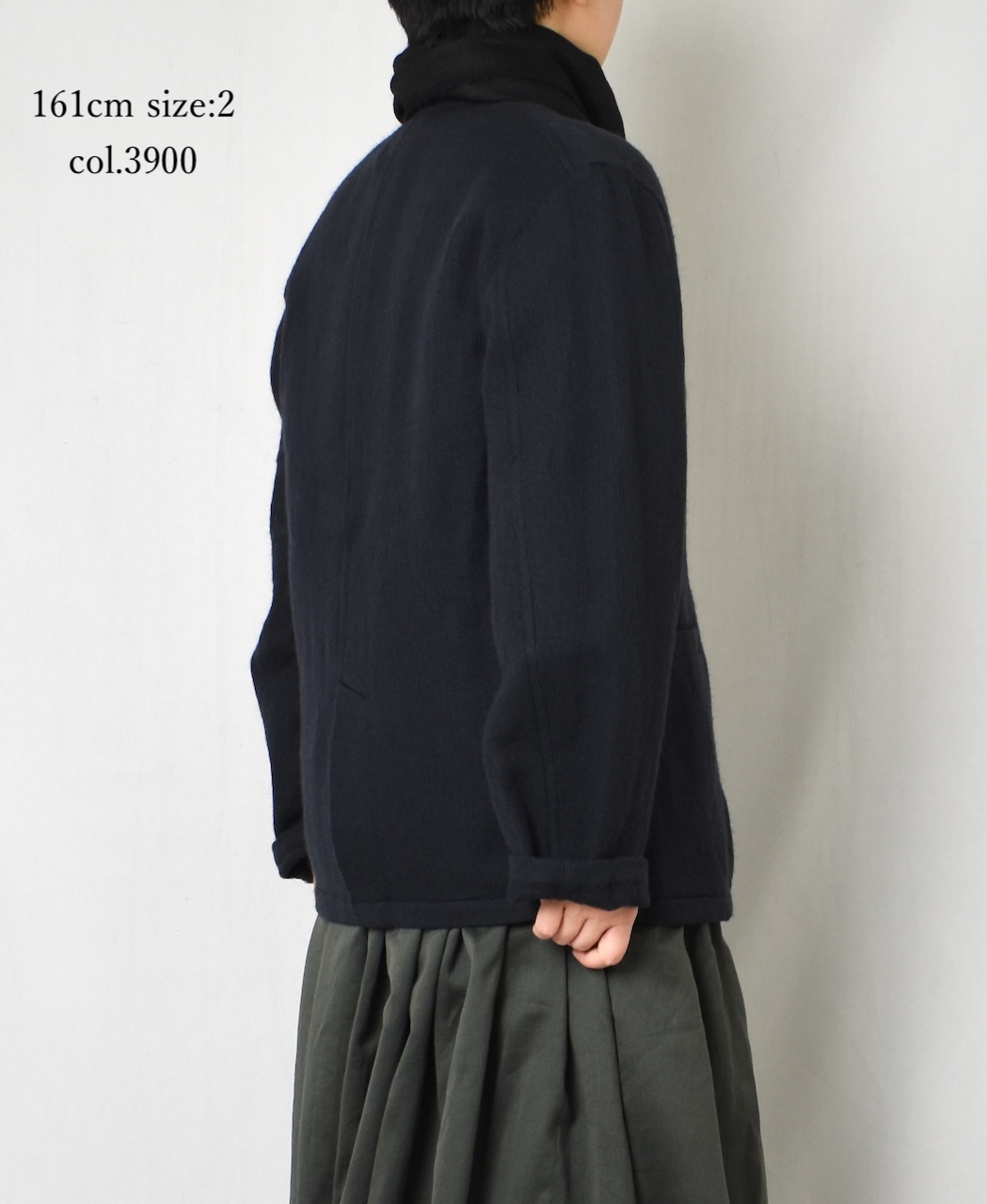 NMDS24551(ジャケット) WOOL COTTON SMALL HERRINGBONE STAND COLLAR FLY FRONT JACKET