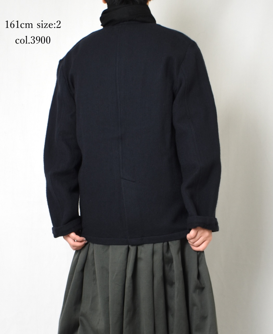 NMDS24551(ジャケット) WOOL COTTON SMALL HERRINGBONE STAND COLLAR FLY FRONT JACKET