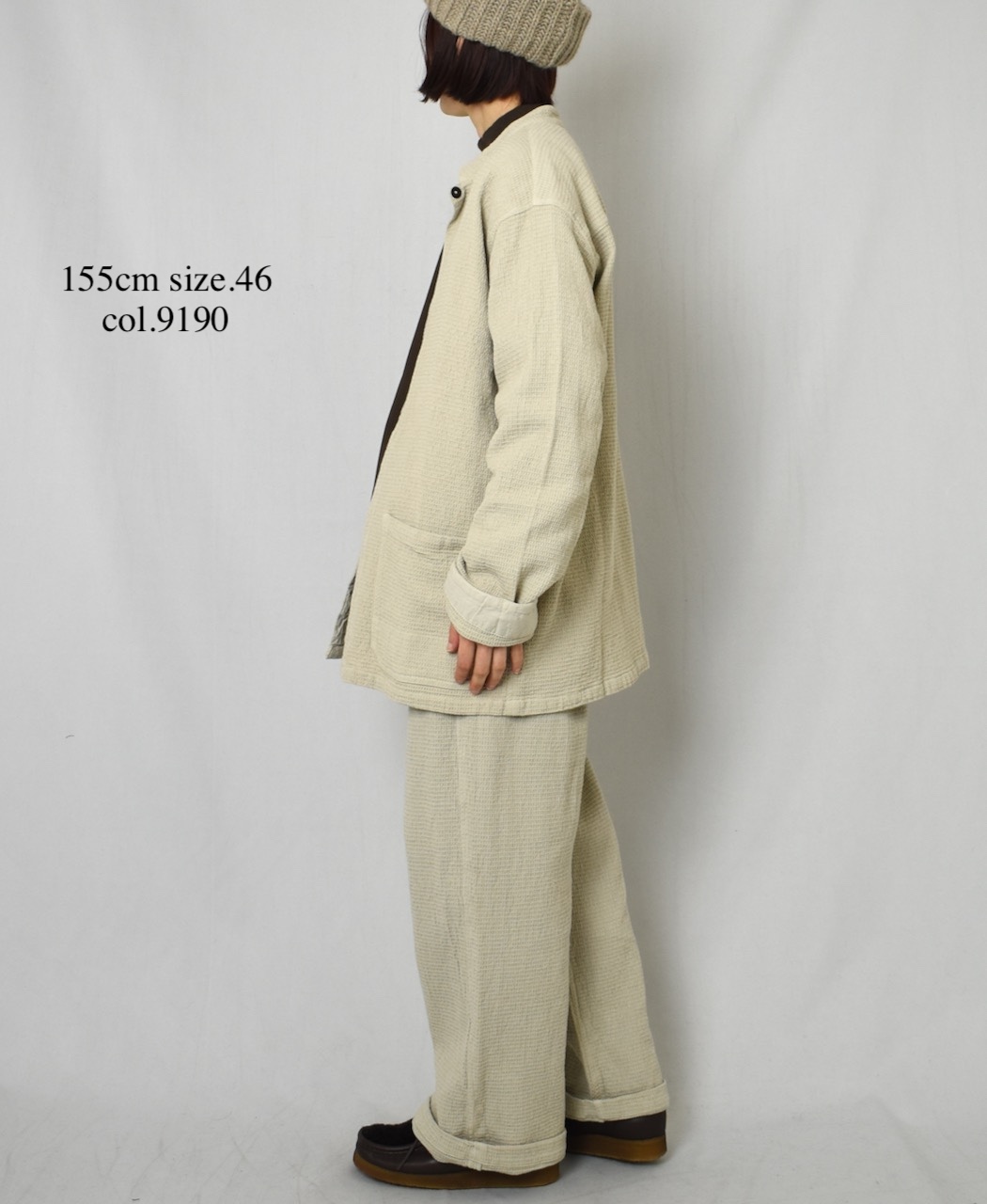 INHT2572WPD(ジャケット) WAFFLE PLAIN OVERDYE STAND COLLAR COVER ALL