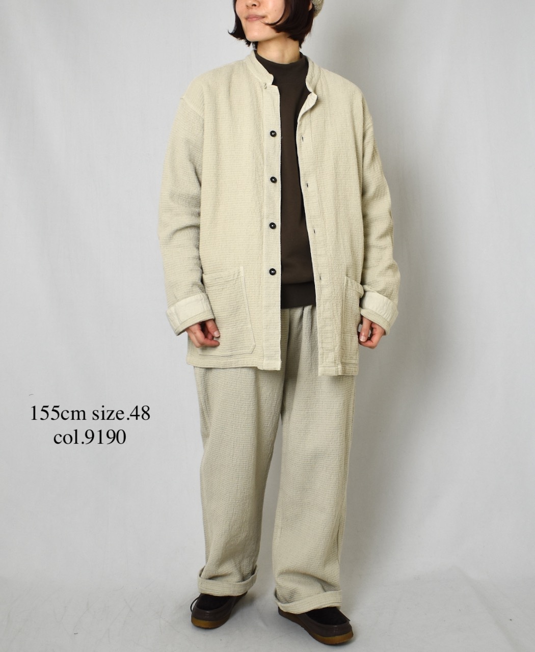 INHT2575WPD(パンツ) WAFFLE PLAIN OVERDYE EASY PANTS
