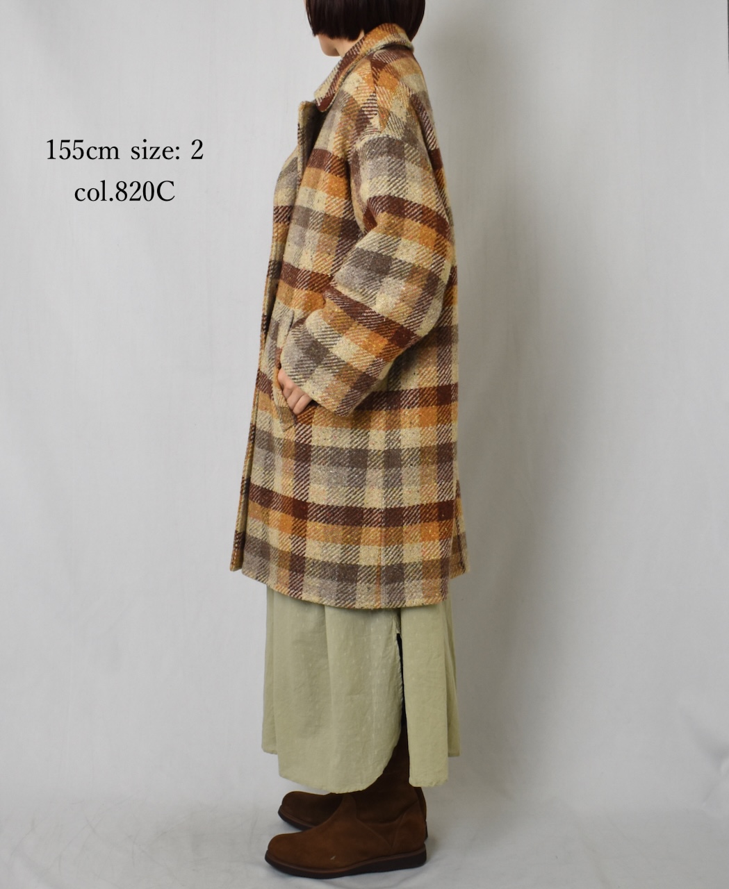 PNAM2551C(コート) OVERSIZE MIDI PEA COAT WITH LINING