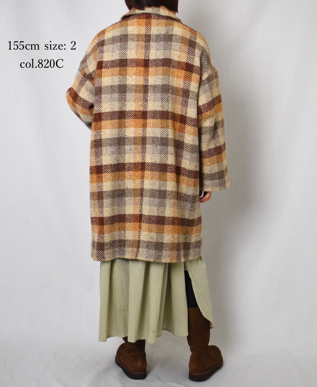 PNAM2551C(コート) OVERSIZE MIDI PEA COAT WITH LINING