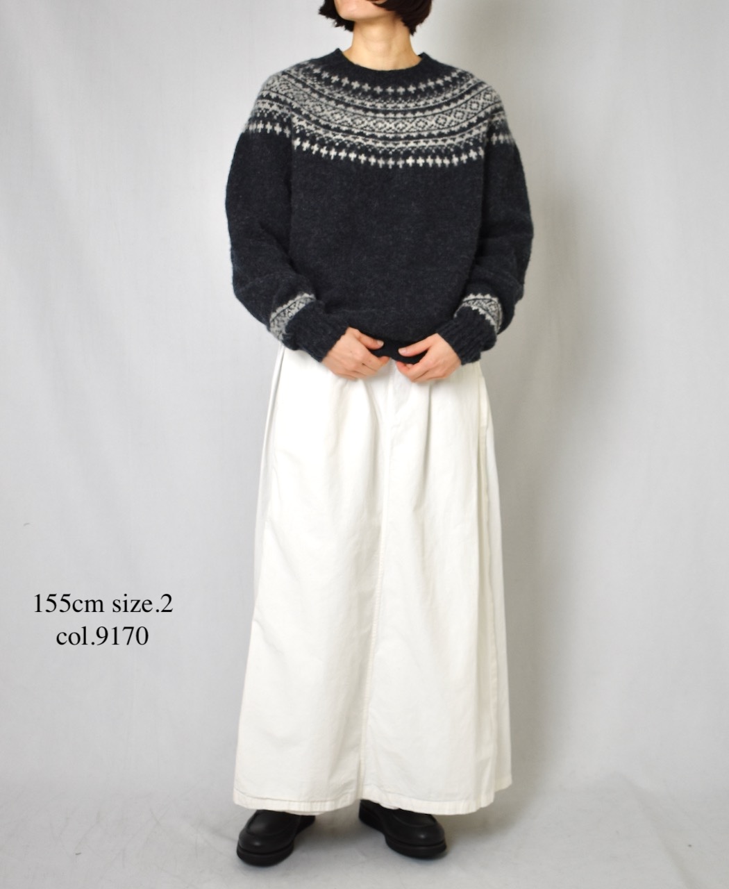INAM2556PD(キュロット) 40s POPLIN OVER DYE WRAP CULOTTES WITH SEAM POCKET