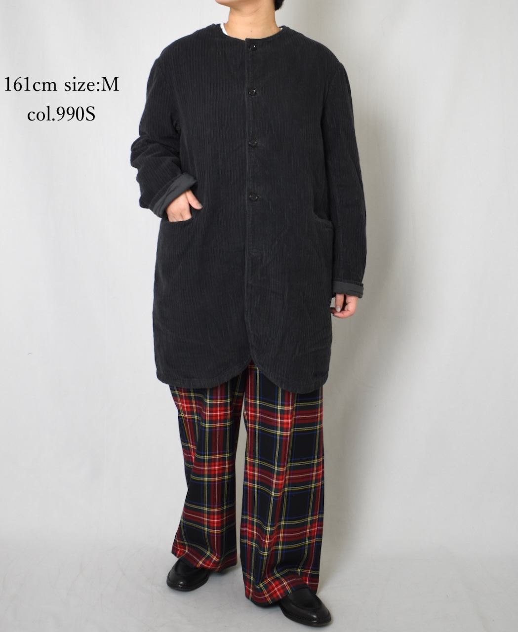 NVL2563D(コート)WIDE&NARROW WALE CORDUROY(OVERDYE) 60'S ORGANIC CAMBRIC CENTER VENT NO COLLAR COAT