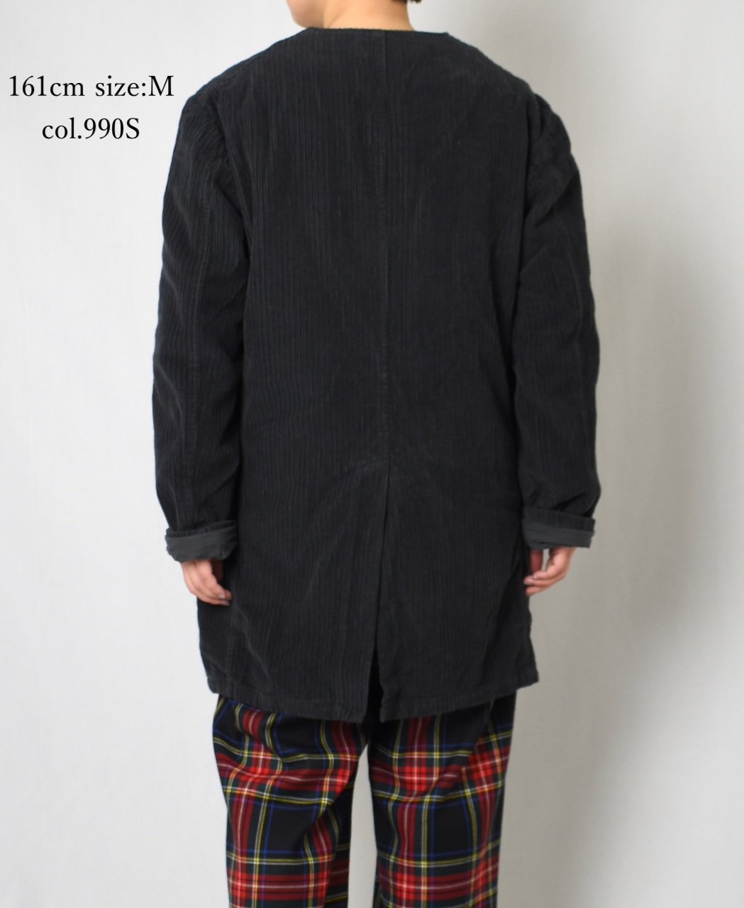 NVL2563D(コート)WIDE&NARROW WALE CORDUROY(OVERDYE) 60'S ORGANIC CAMBRIC CENTER VENT NO COLLAR COAT