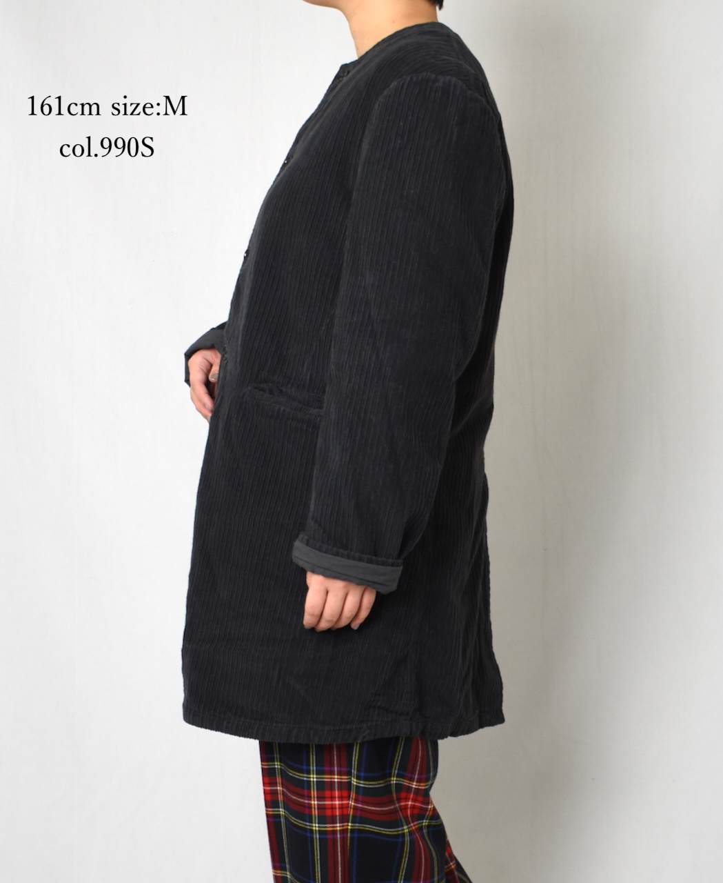 NVL2563D(コート)WIDE&NARROW WALE CORDUROY(OVERDYE) 60'S ORGANIC CAMBRIC CENTER VENT NO COLLAR COAT