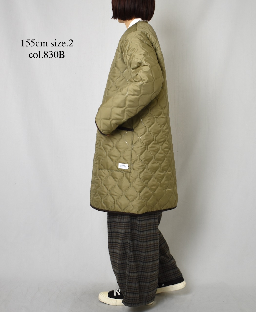 NAM2555(コート) PLAIN POLYESTER × FLEECE REVERSIBLE OVERSIZED NO COLLAR COAT