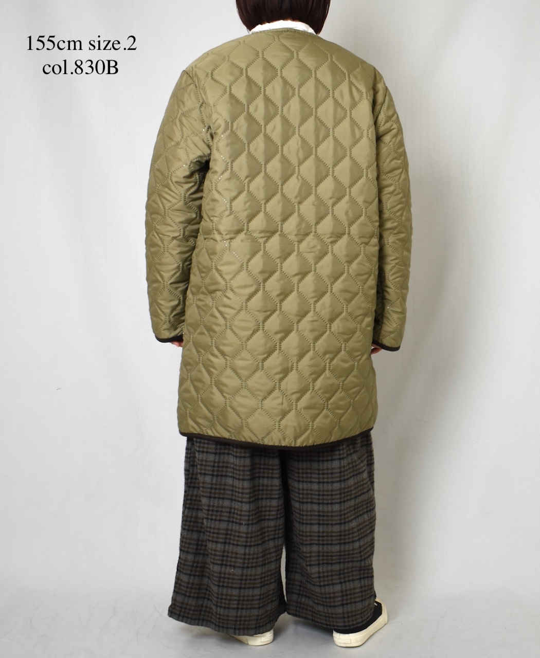 NAM2555(コート) PLAIN POLYESTER × FLEECE REVERSIBLE OVERSIZED NO COLLAR COAT