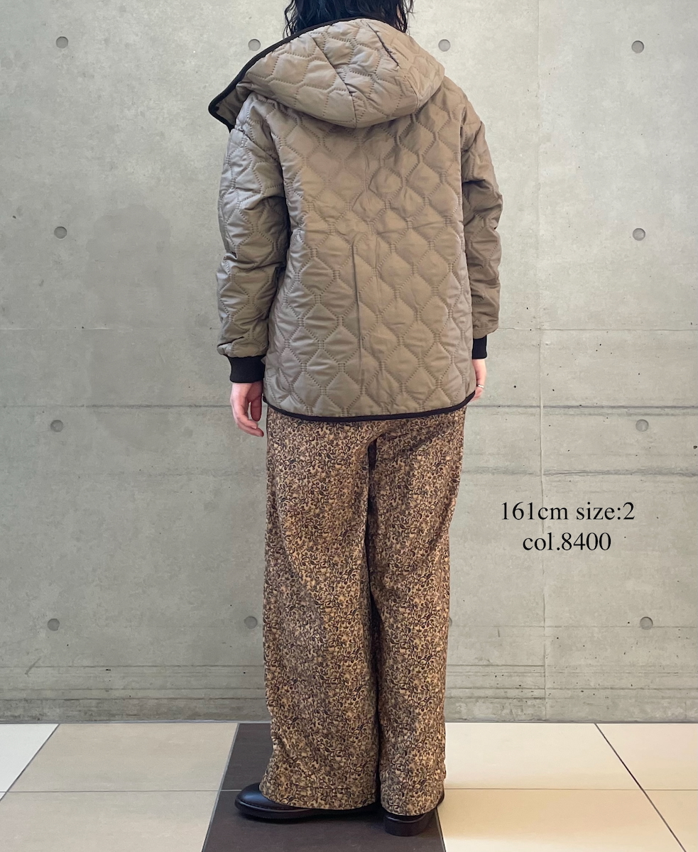 NSL25586(パンツ) CORDUROY SMALL FLOWER PRINT WIDE EASY PANTS