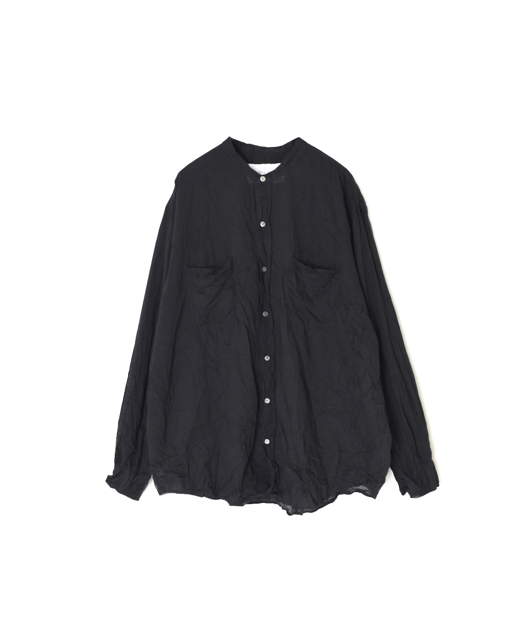 ●NVL1951CVW (シャツ) 80'S ORGANIC VOILE PLAIN(WRINKLE) BANDED COLLAR L/SL OVERDIZED SHIRT
