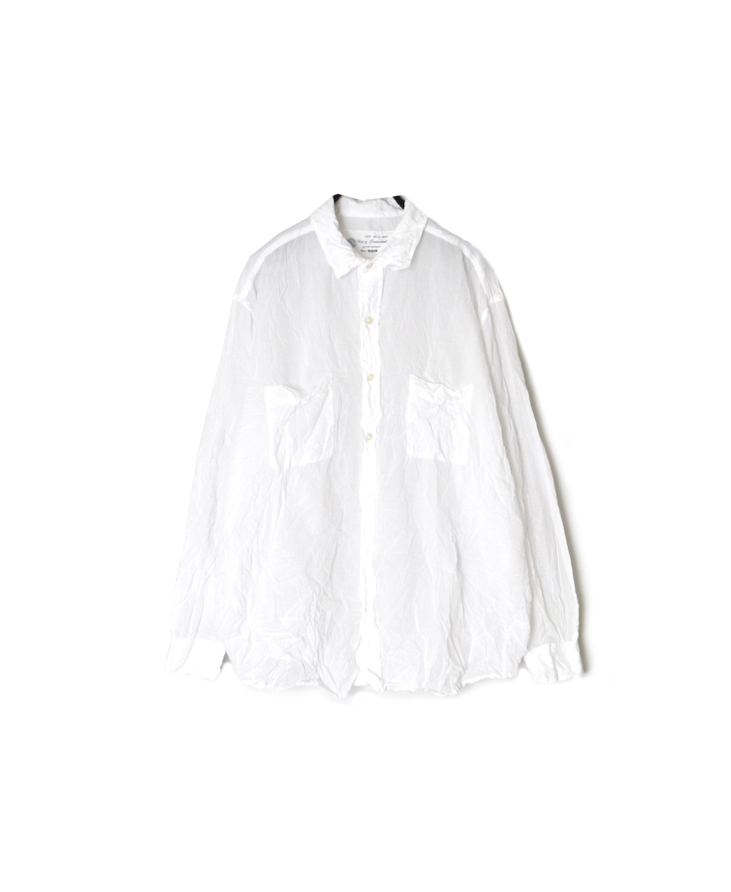 ●NVL1861CVW (シャツ) 80s ORGANIC VOILE PLAIN (WRINKLE) REGULAR COLLAR L/SL OVERSIZED SHIRT