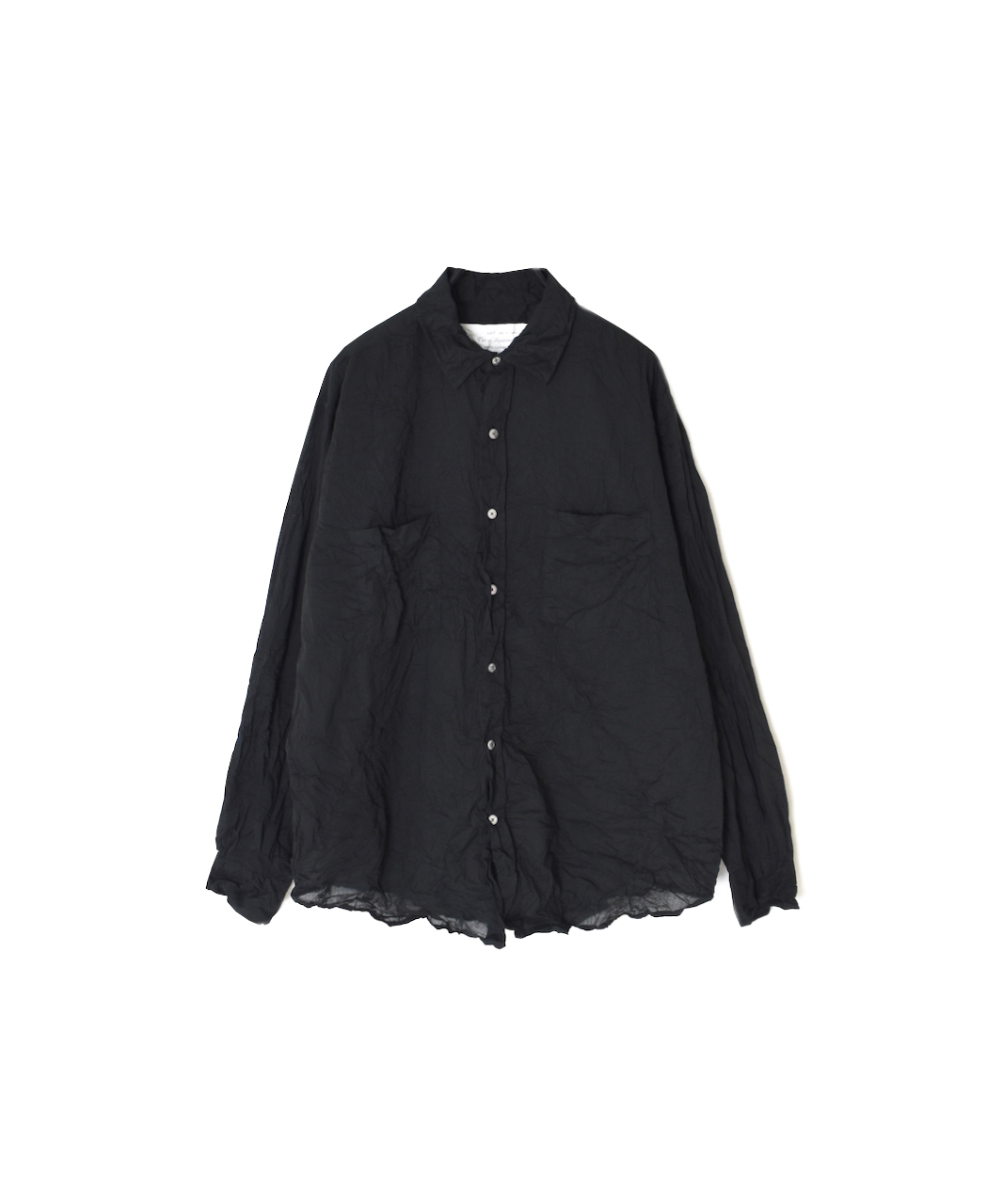 ●NVL1861CVW (シャツ) 80s ORGANIC VOILE PLAIN (WRINKLE) REGULAR COLLAR L/SL OVERSIZED SHIRT