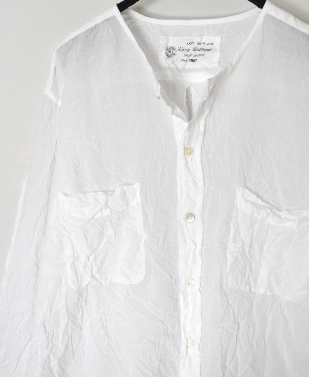 ●NVL2311CVW (シャツ) 80s ORGANIC VOILE PLAIN (WRINKLE) CREW-NECK L/SL OVERSIZED SHIRT