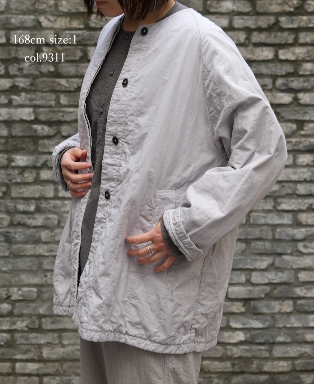 ●NMDS26202D(コート) 40s ORGANIC POPLIN(OVERDYE) RAGLAN SHORT COAT WITH VERTICAL STITCH