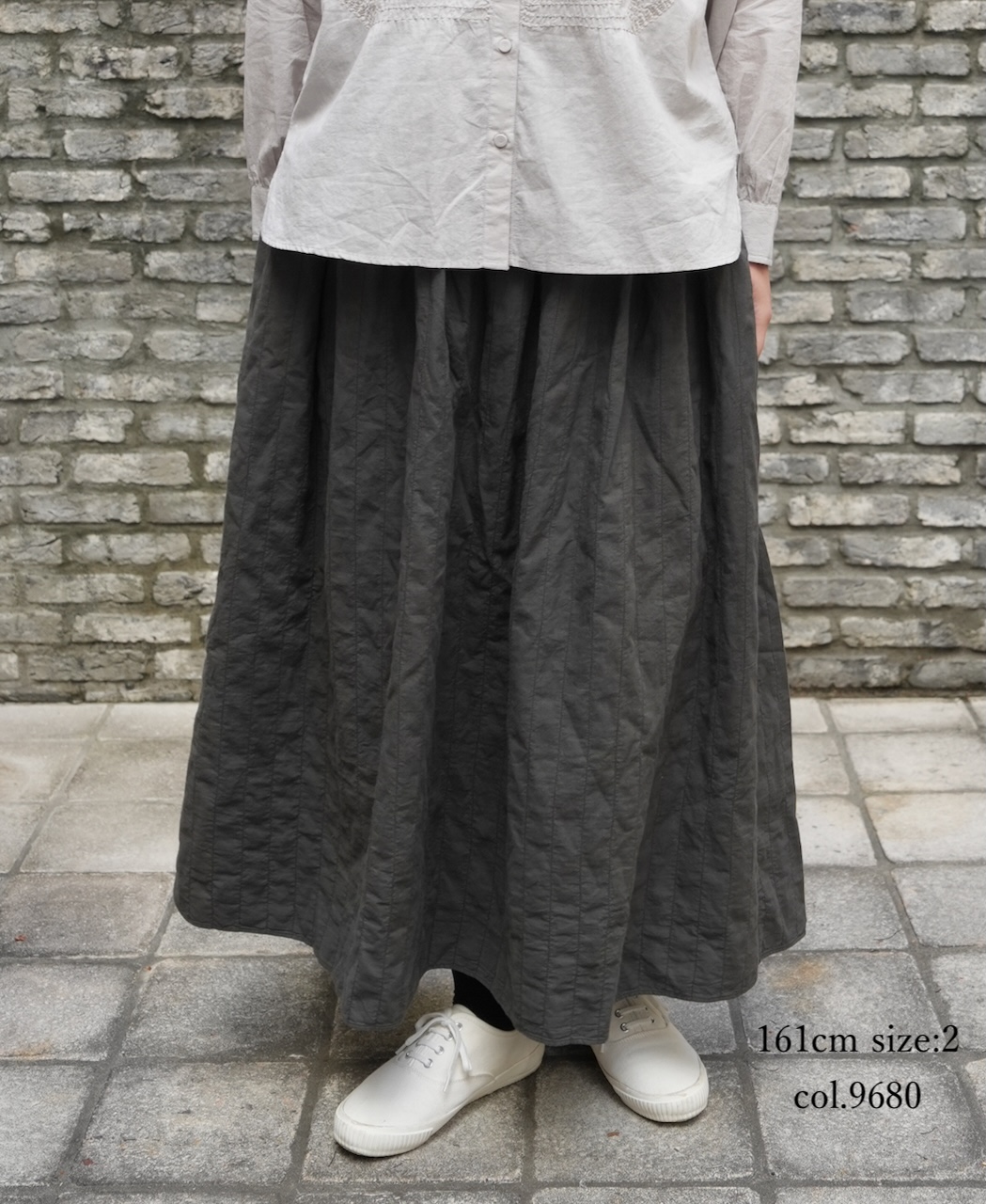 NMDS262139D(スカート) 60s STITCHED ORGANIC CAMBRIC GATHERED SKIRT WITH LINING