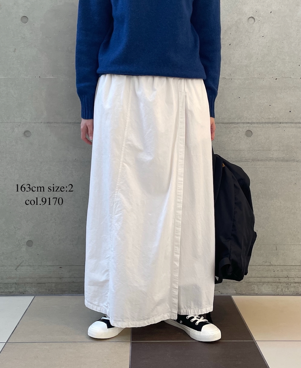 INAM2556PD(キュロット) 40s POPLIN OVER DYE WRAP CULOTTES WITH SEAM POCKET
