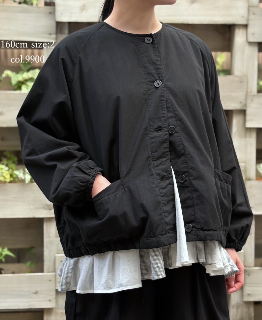 ●NMDS24633D(ジャケット) 40s ORGANIC POPLIN(OVERDYE) RAGLAN STRING JACKET