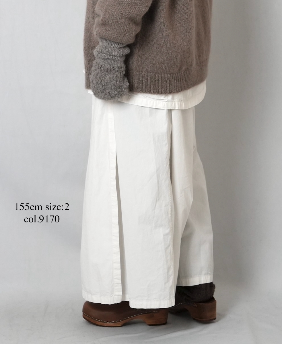 INAM2556PD(キュロット) 40s POPLIN OVER DYE WRAP CULOTTES WITH SEAM POCKET