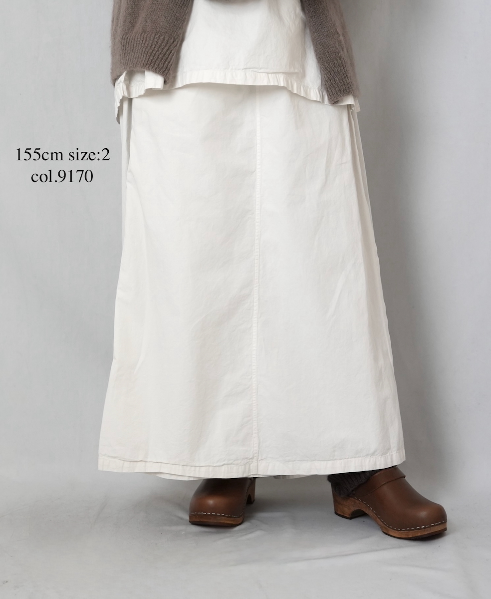 INAM2556PD(キュロット) 40s POPLIN OVER DYE WRAP CULOTTES WITH SEAM POCKET